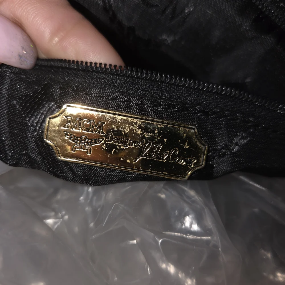 MCM Visetos Monogram Tote with Gold Chains
